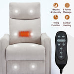 Heat Massage Manual Recliner Chair with Rocker and Swivel in Fabric for Living Room detail image 47