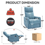 Heat Massage Manual Recliner Chair with Rocker and Swivel in Fabric for Living Room detail image 21