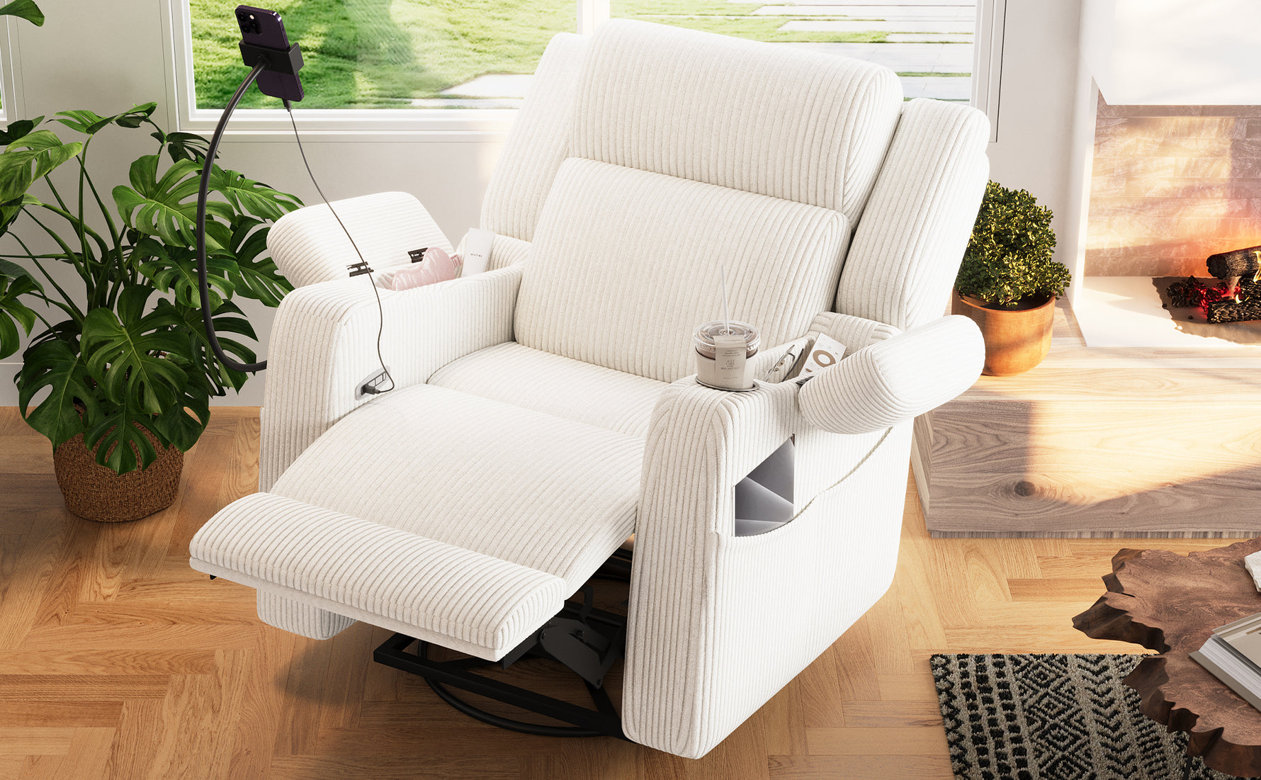 Electric Power Recliner Chair with Heat and Massage, 270° Swivel detail image 23