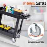 Heavy-Duty Rolling Utility Service Cart with 360° Swivel Wheels for workshop, garage, storage, or utility use