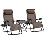 Outsunny Zero Gravity Chair Set with Side Table and Cup Holder product image
