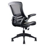 Techni Mobili Stylish Mid-Back Mesh Office Chair with Adjustable Arms, Black for home office seating