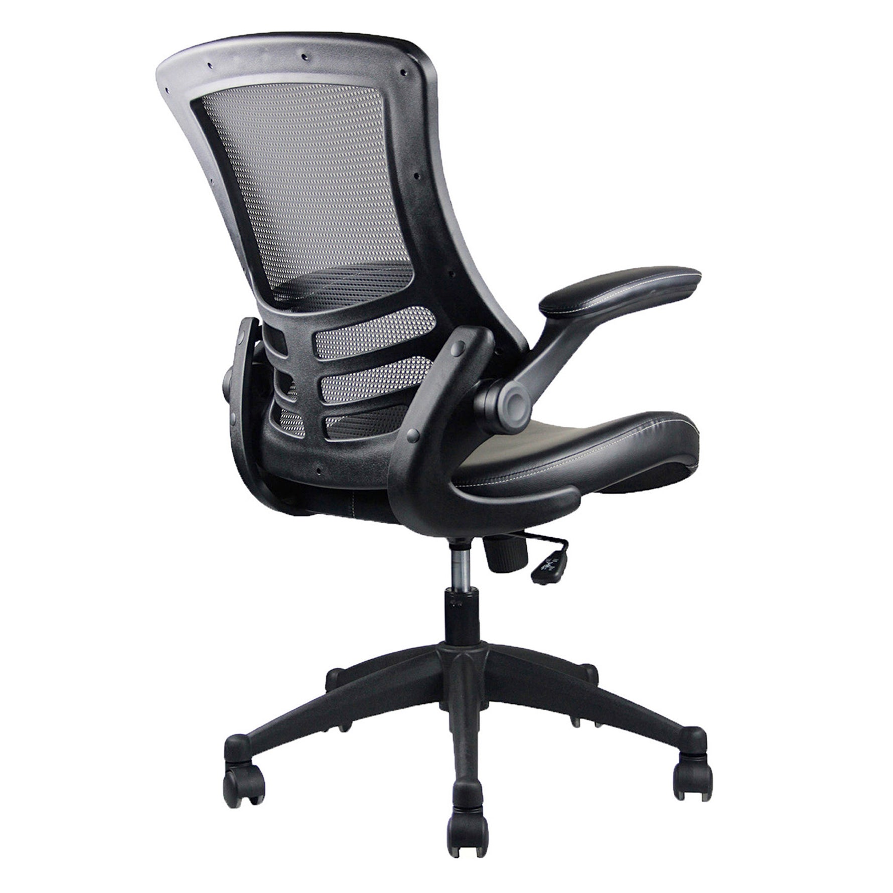 Techni Mobili Stylish Mid-Back Mesh Office Chair with Adjustable Arms, Black for home office seating