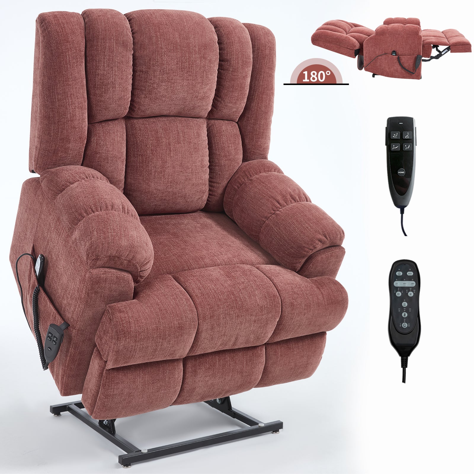 Dual-Motor Heat & Massage Power Lift Recliner, 350 lb Capacity detail image 86