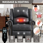 Heat Massage Manual Recliner Chair with Rocker and Swivel for Living Room detail image 65