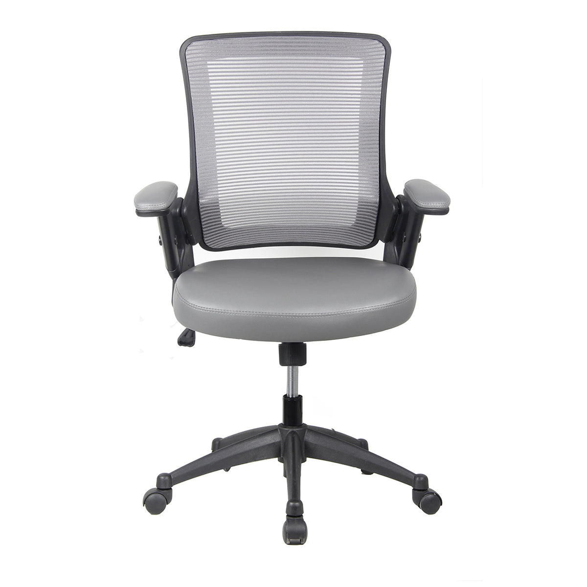 Techni Mobili Mid-Back Mesh Task Office Chair with Height Adjustable Arms for home office seating