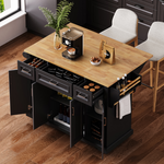 54 in. Rolling Kitchen Island with Drop Leaf & Storage product view 36