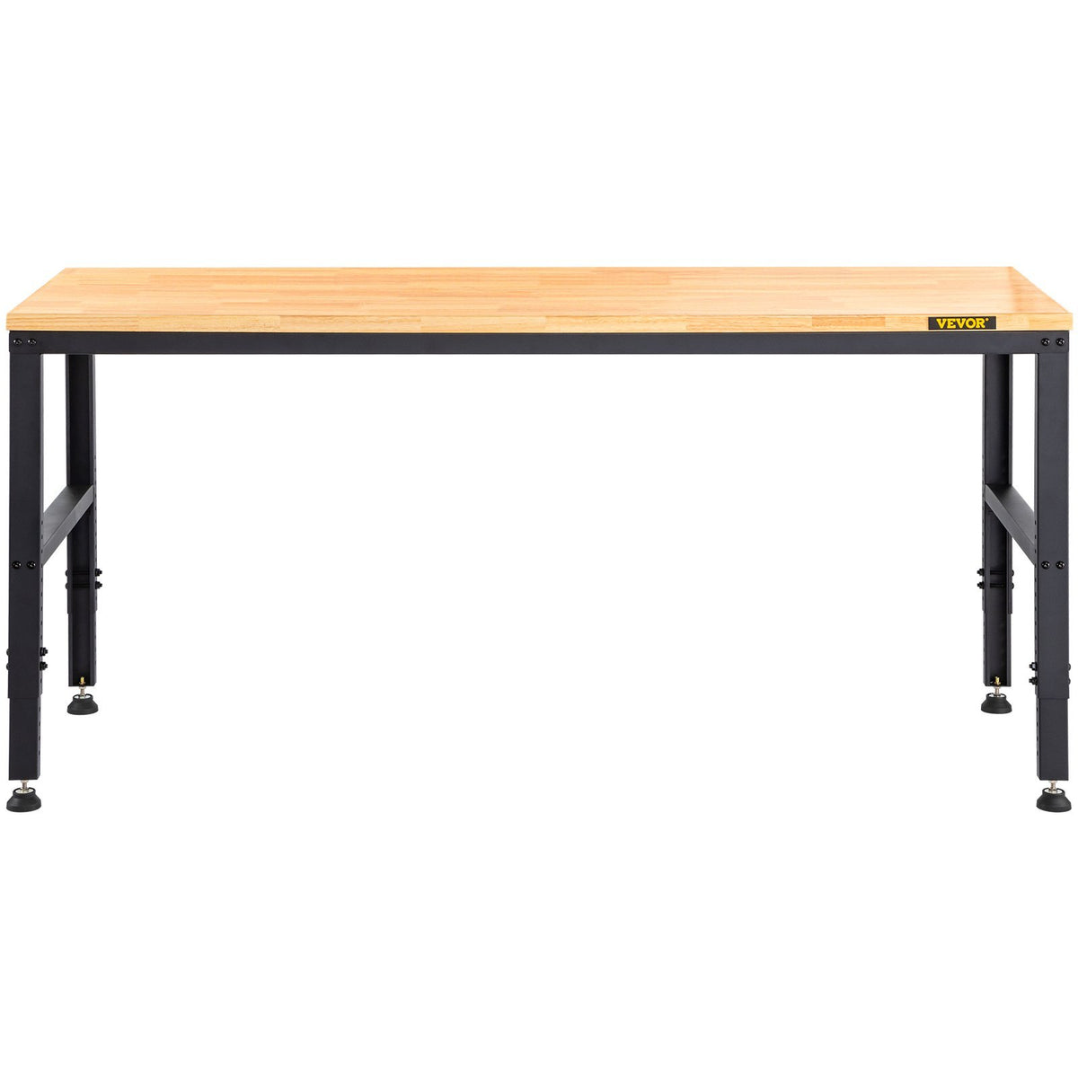 VEVOR Adjustable Height Hardwood Workbench with Power Outlets for workshop, garage, storage, or utility use