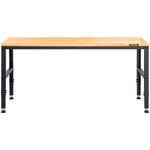VEVOR Adjustable Height Hardwood Workbench with Power Outlets for workshop, garage, storage, or utility use