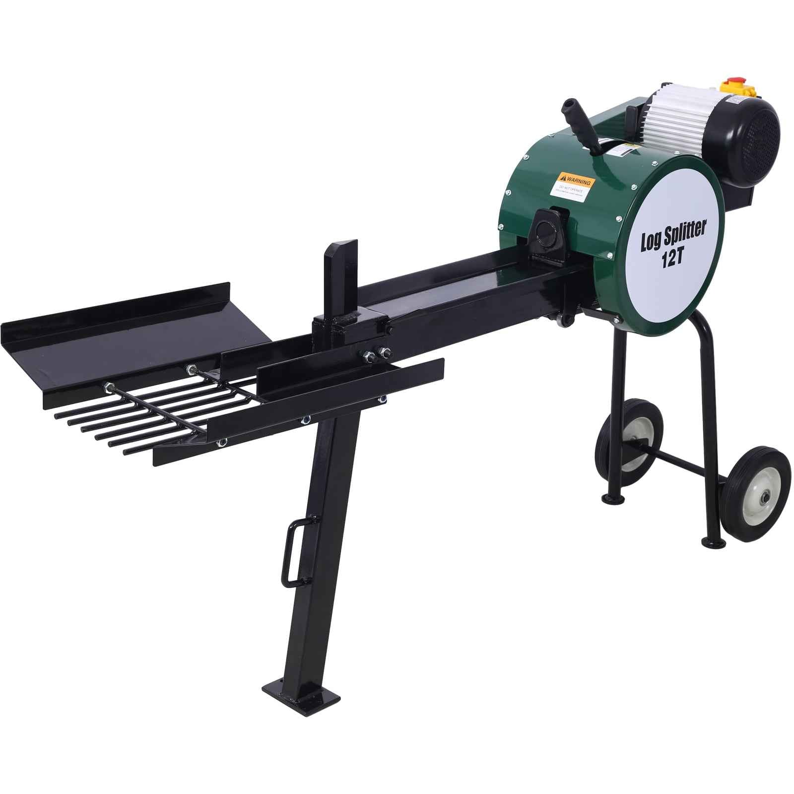 12-Ton Portable Electric Horizontal Log Splitter for workshop, garage, storage, or utility use
