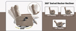 Heat Massage Manual Recliner Chair with Rocker and Swivel in Fabric for Living Room detail image 22