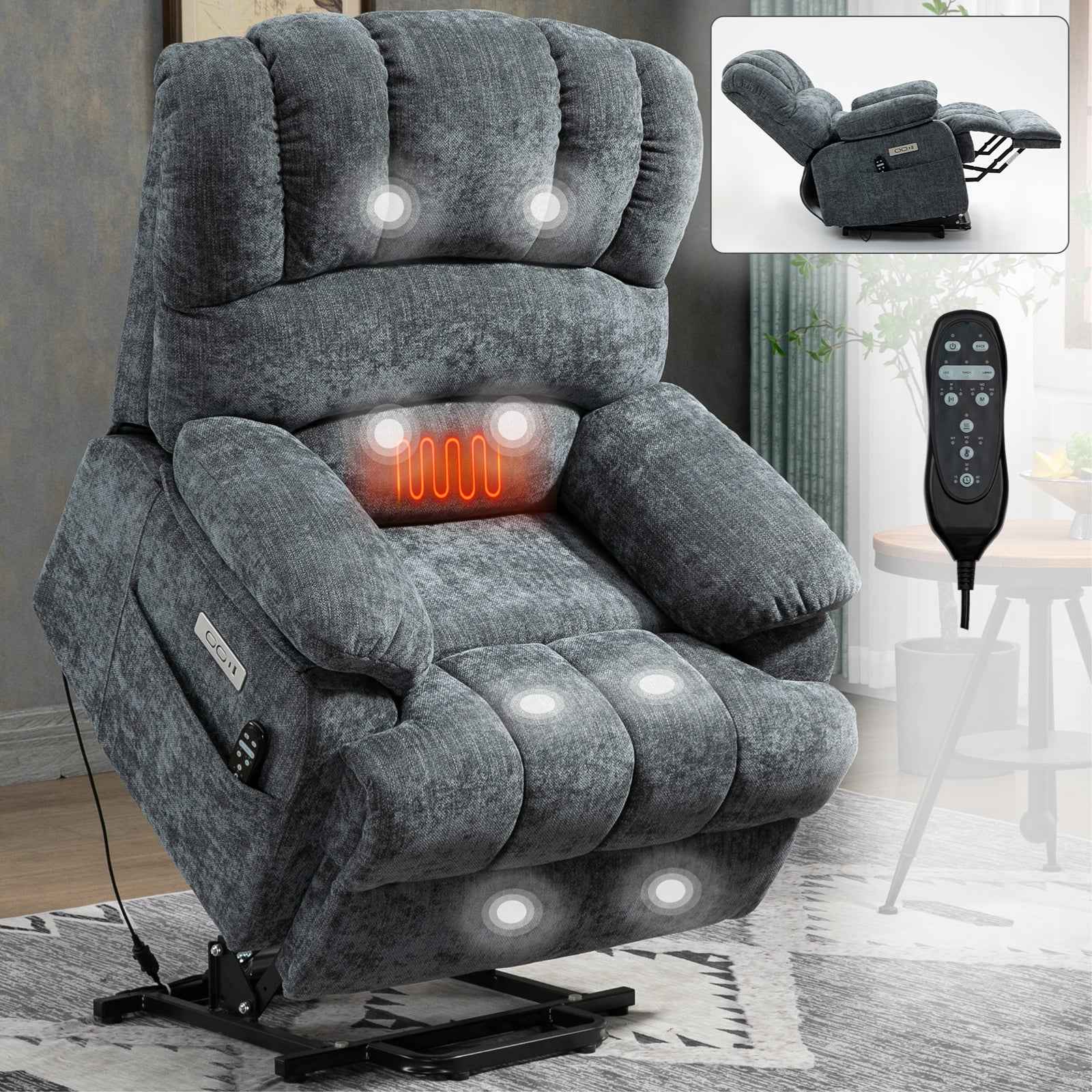 Chenille Power Lift Recliner detail image 21