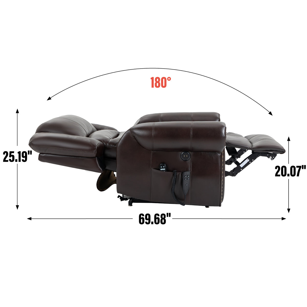 Large Dual-Motor Power Lift Heat & Massage Recliner detail image 100
