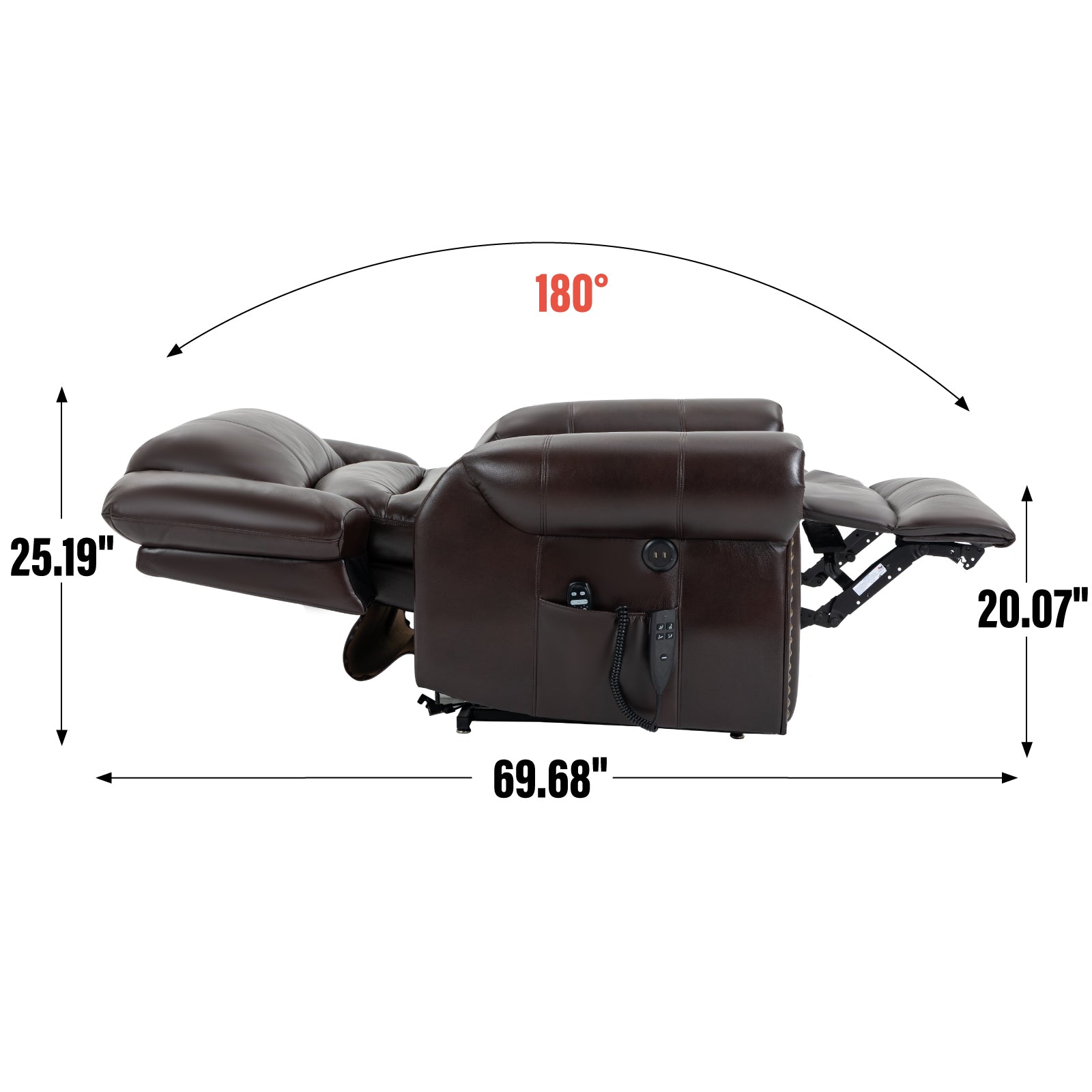 Large Dual-Motor Power Lift Heat & Massage Recliner detail image 100