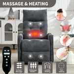 Chenille Single-Motor Power Lift Recliner with Massage & Heat detail image 42