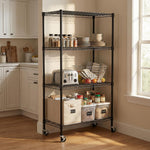 Heavy-Duty Adjustable Wire Shelving Unit with Wheels & Levelers for workshop, garage, storage, or utility use