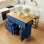 Farmhouse Kitchen Island with Drop Leaf, Power Outlet & 2 Seats product view 1