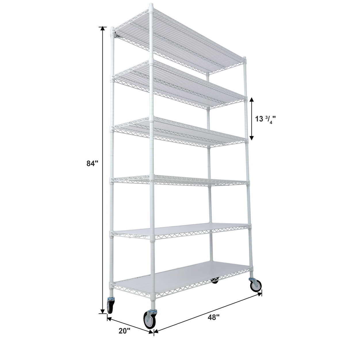 6-Tier NSF Wire Shelving Unit, 6000 lb Capacity for workshop, garage, storage, or utility use
