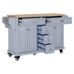 Rubberwood Kitchen Cart with 5 Drawers & Storage Cabinet product view 25