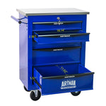 Rolling 5-Drawer Steel Tool Chest with Stainless Steel Top for workshop, garage, storage, or utility use