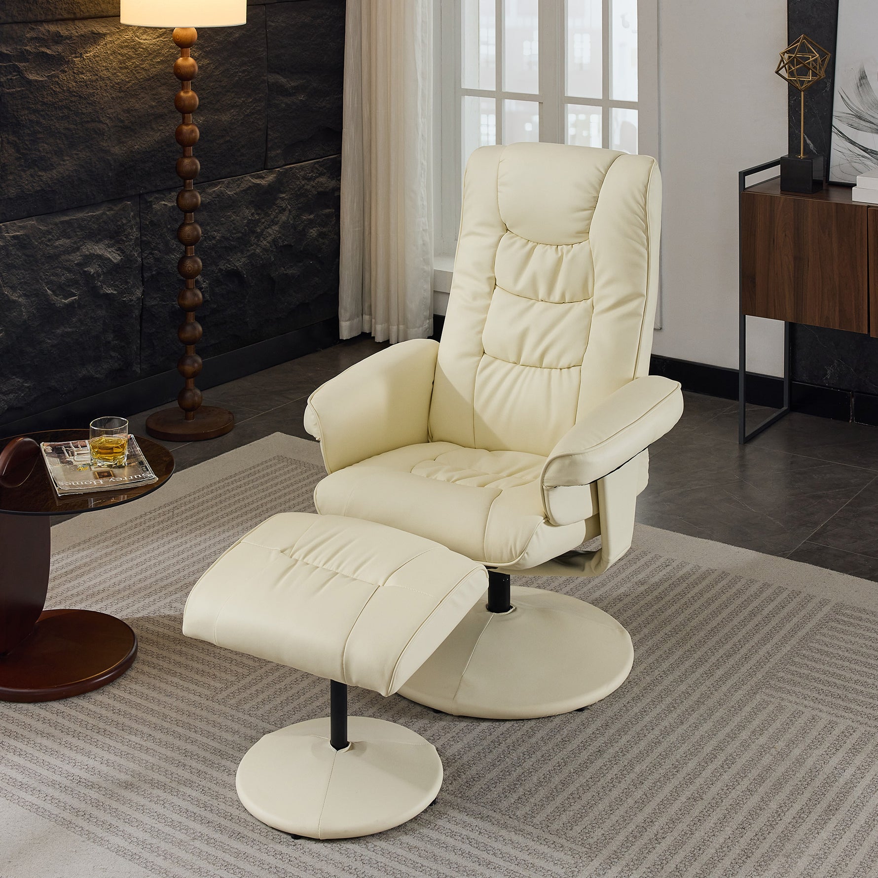 Ergonomic Recliner Chair with Ottoman - 360° Swivel Massage Lounge detail image 11