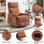 Heat Massage Manual Recliner Chair with Rocker and Swivel in Fabric for Living Room detail image 10