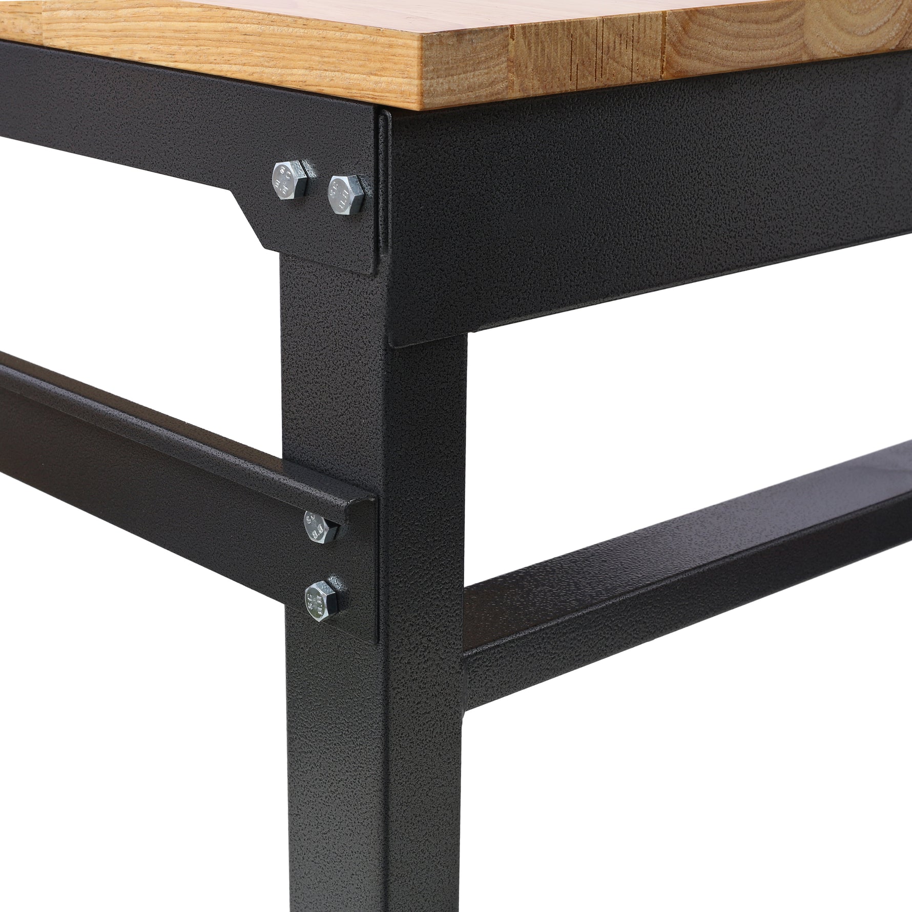 60" Rolling Adjustable Workbench, Black Hammertone workshop project bench