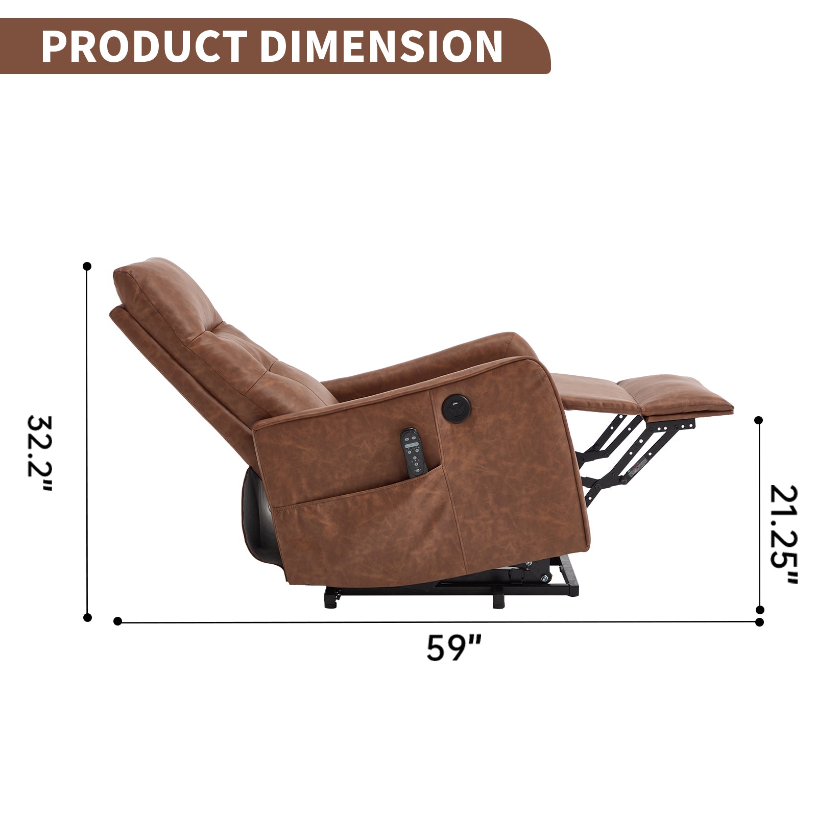 Single Motor Power Lift Recliner Chair with Massage & Heat detail image 103