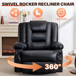 Rocker Recliner Chair with Massage and Heat for Adults, 360°Swivel detail image 11