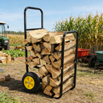 Rolling Steel Firewood Log Cart & Storage Rack for workshop, garage, storage, or utility use