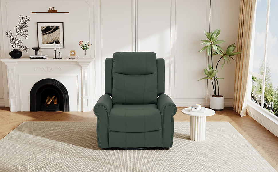Modern PU Leather Manual Recliner Chair with 270° Swivel, Massage detail image 17