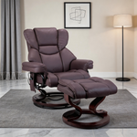 8-Point Massage Recliner with Ottoman, Heated Reclining Chair, Bent Wood Base detail image 19