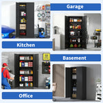 Locking Steel Garage Storage Cabinet with 4 Adjustable Shelves for workshop, garage, storage, or utility use