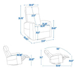 Heat Massage Manual Recliner Chair with Rocker and Swivel in Fabric for Living detail image 22
