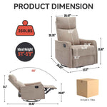 Heat Massage Manual Recliner Chair with Rocker and Swivel in Fabric for Living Room detail image 59