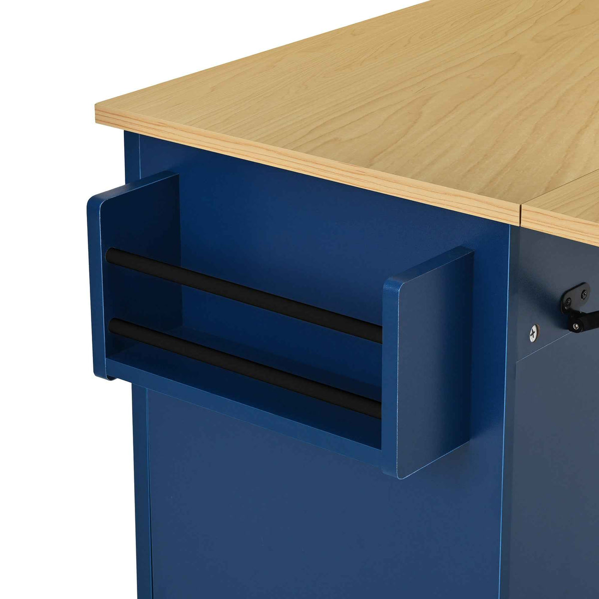 Farmhouse Kitchen Island with Drop Leaf, Power Outlet & 2 Seats product view 12