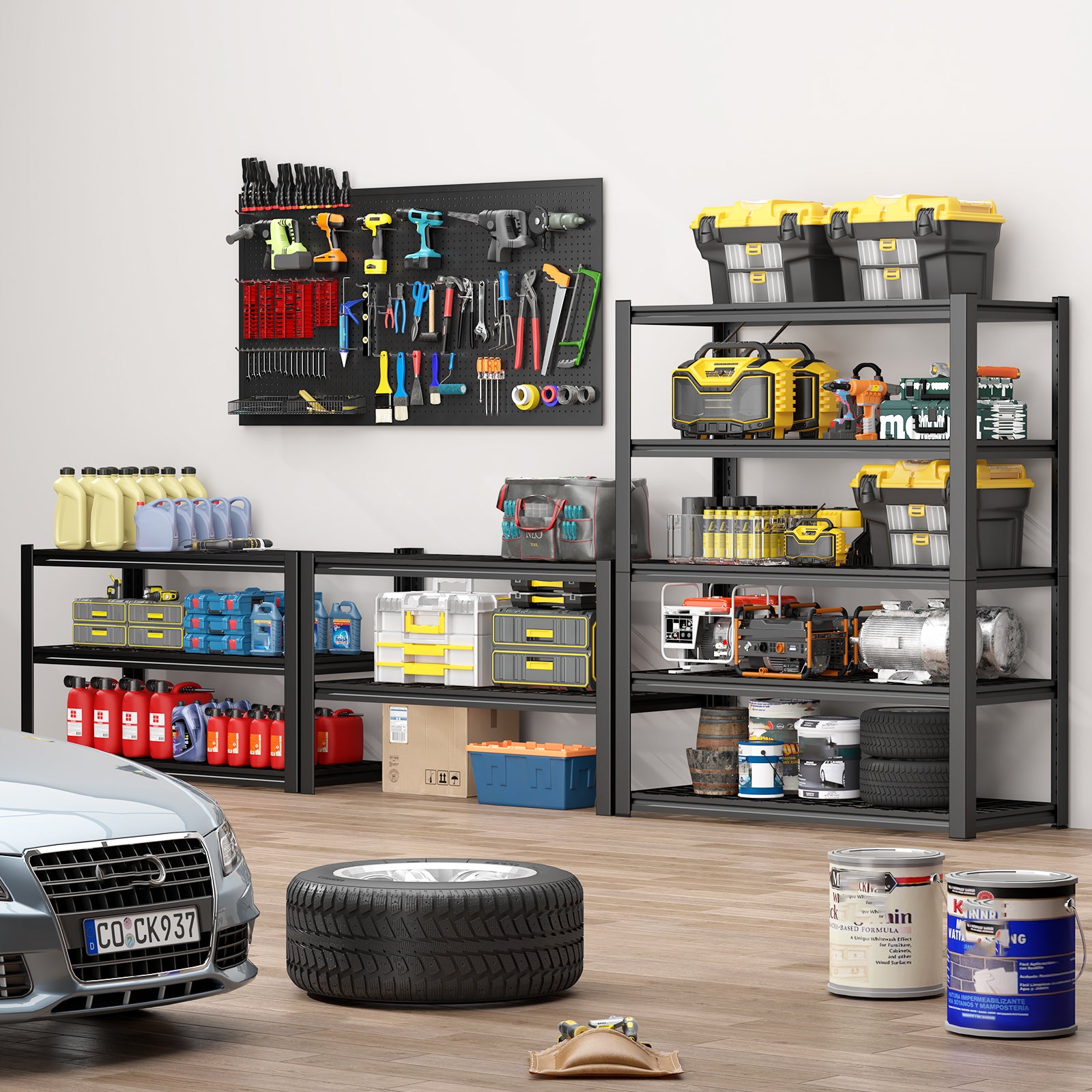 59" Heavy-Duty Metal Garage Storage Rack for workshop, garage, storage, or utility use