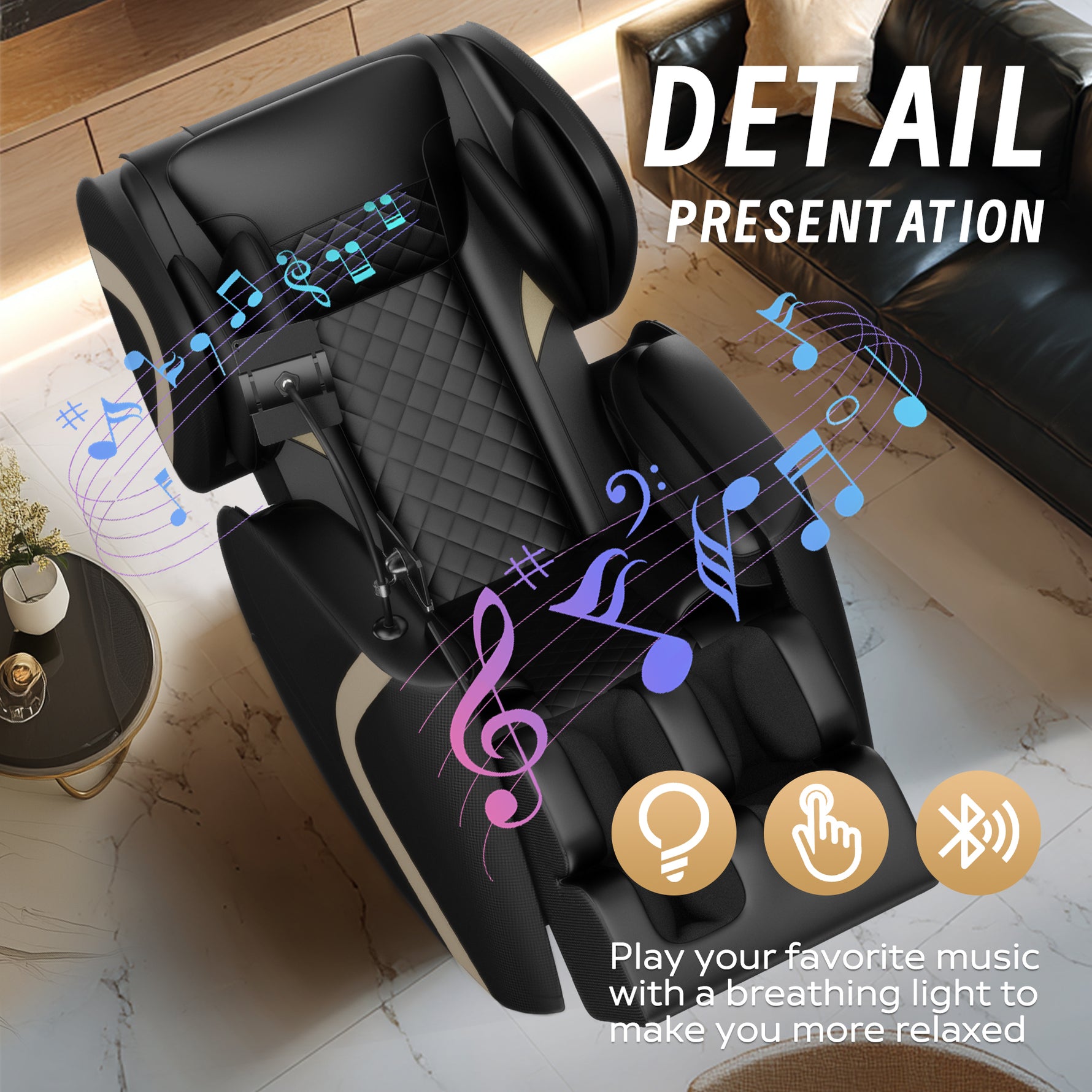 Zero Gravity Massage Chair with Bluetooth Speakers detail image 9