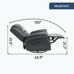 Heat Massage Manual Recliner Chair with Rocker and Swivel for Living Room detail image 76
