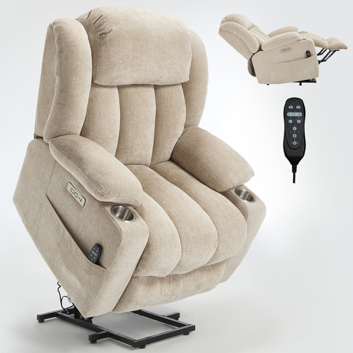 Dual-Motor Leather-Air Power Lift Recliner detail image 87