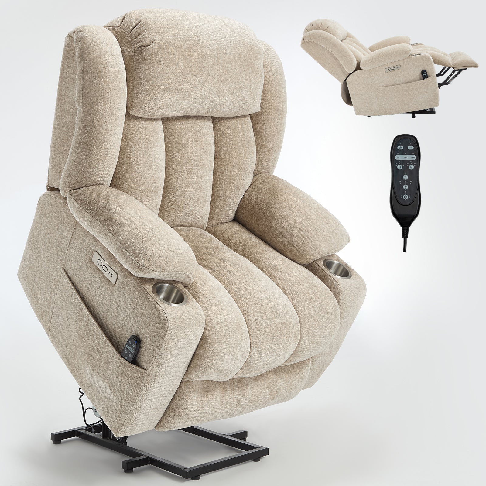 Dual-Motor Leather-Air Power Lift Recliner detail image 87