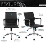 Techni Mobili Modern Medium-Back Executive Chair, Black for home office seating