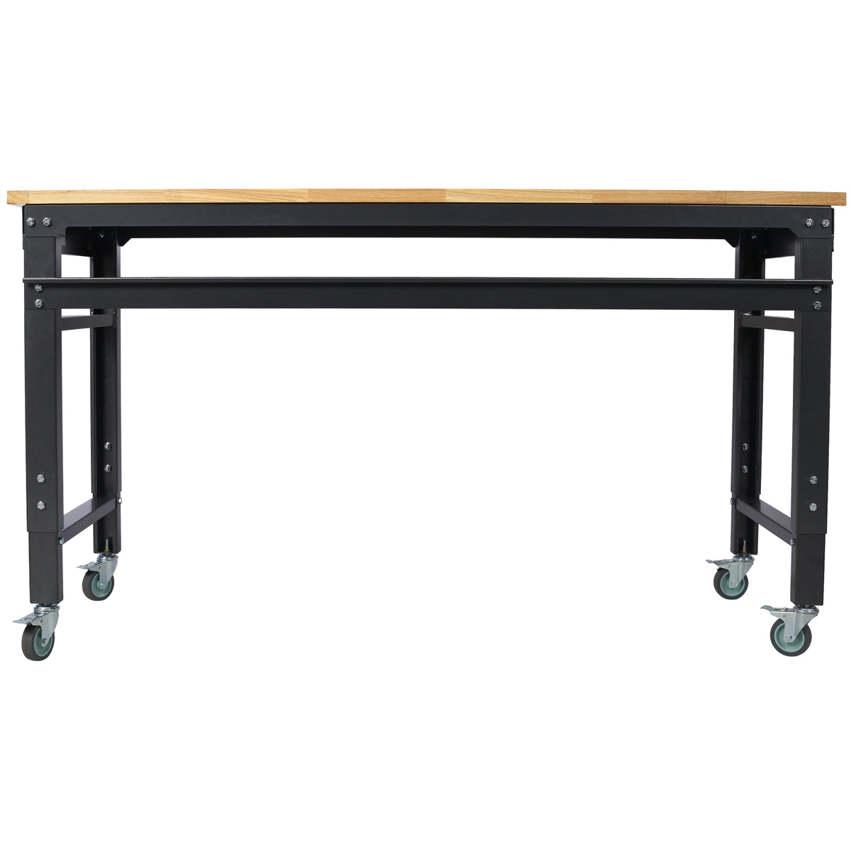 60" Rolling Adjustable Workbench, Black Hammertone workshop project bench