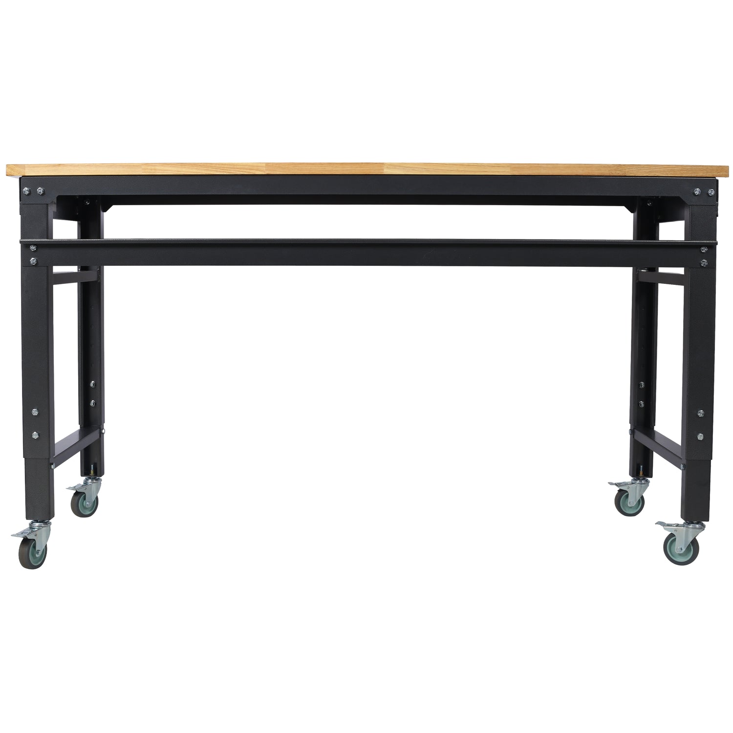 60" Rolling Adjustable Workbench, Black Hammertone workshop project bench