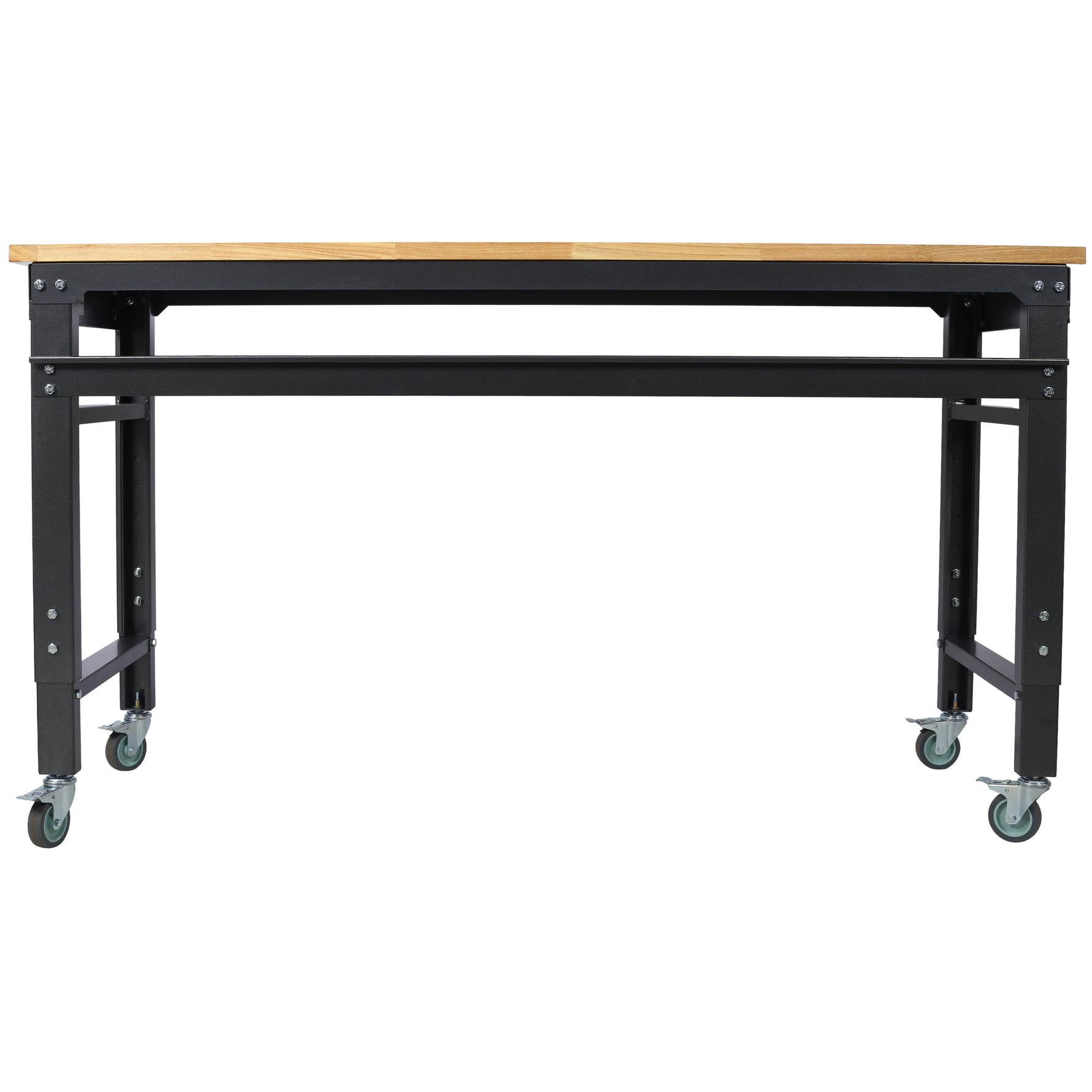 60" Rolling Adjustable Workbench, Black Hammertone workshop project bench