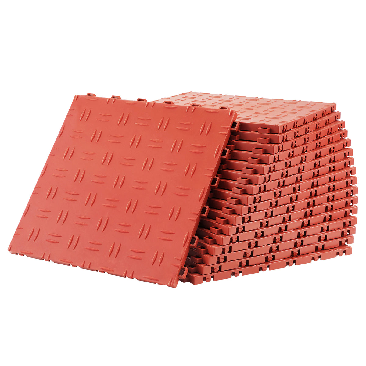 PVC Interlocking Drainage Garage Floor Tiles, 12" x 12" x 0.5" for workshop, garage, storage, or utility use