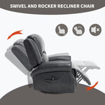 Heat Massage Manual Recliner Chair with Rocker and Swivel for Living Room detail image 71