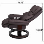 8-Point Massage Recliner with Ottoman, Heated Reclining Chair, Bent Wood Base detail image 27
