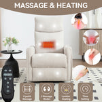 Heat Massage Manual Recliner Chair with Rocker and Swivel in Fabric for Living Room detail image 46