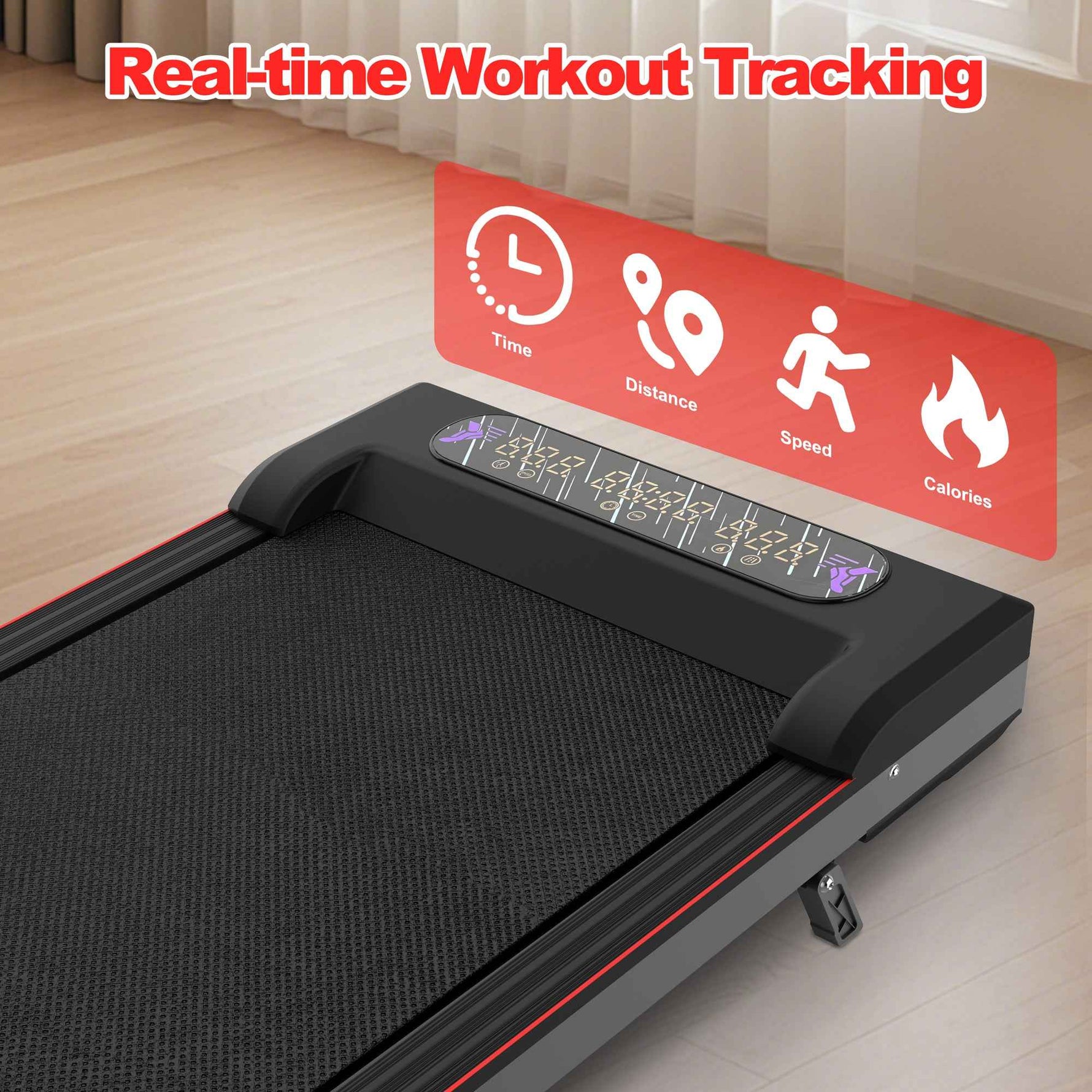 Foldable Under-Desk Walking Pad with Handlebar & Incline under-desk walking pad